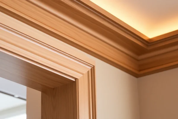 Enhance Your Home with Expert Finish Trim Installation and Finishing Tips High-quality finish trim molding installed in a living room with precise joints and smooth surface, demonstrating expert craftsmanship and attention to detail for a polished look.