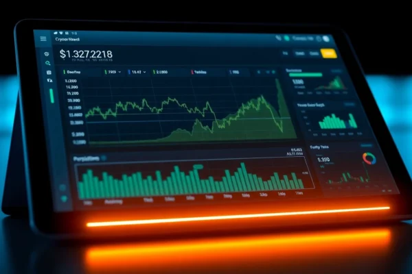 Aicoin cryptocurrency platform interface showcasing real-time market charts and alerts for traders, highlighting data and security features.