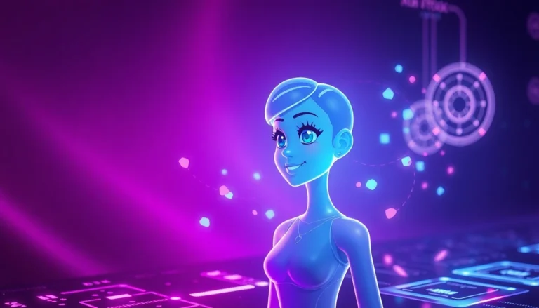 Revolutionizing Intimate Interactions: The Rise of Unfiltered Sex AI Platforms Futuristic AI chatbot with a romantic glow, digital environment with holographic elements