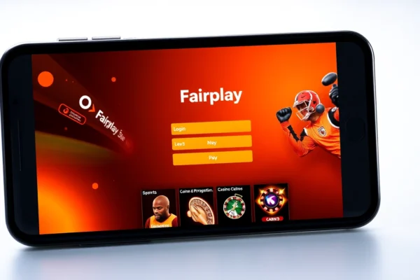 Access the fairplay online platform on a smartphone with intuitive login interface and vibrant sports betting visuals for seamless gaming.