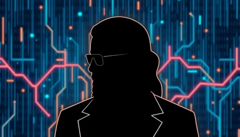 Satoshi Nakamoto's mysterious figure symbolizing crypto's origins, highlighting innovation and anonymity.