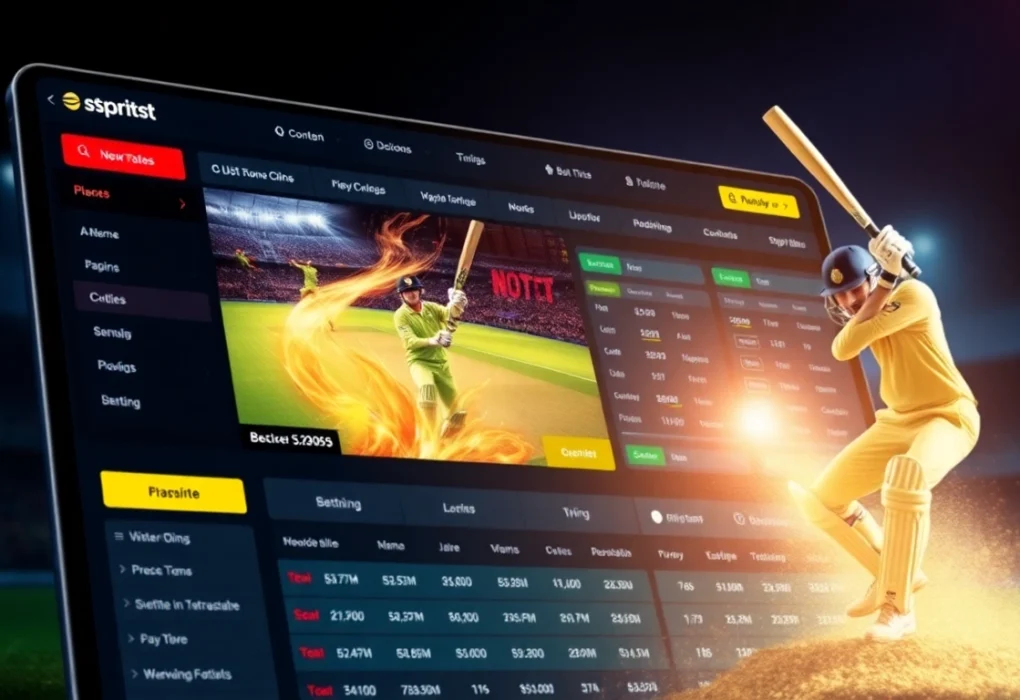 Cricbet99 com online cricket betting platform with active user interface and sports graphics