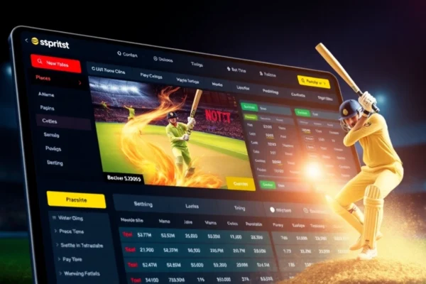 Cricbet99 com online cricket betting platform with active user interface and sports graphics