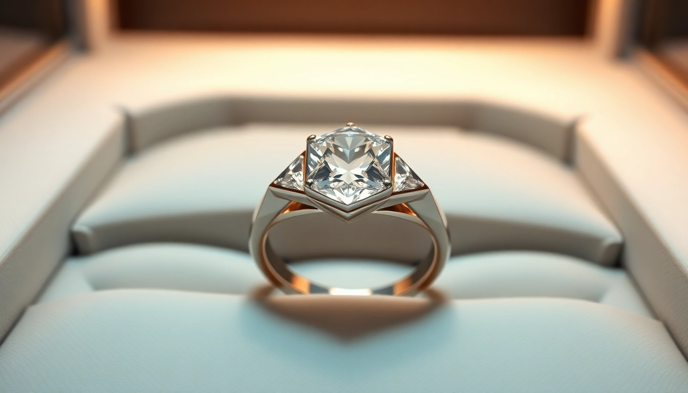 Visual of a modern engagement ring showcasing sleek design and contemporary style, perfect for