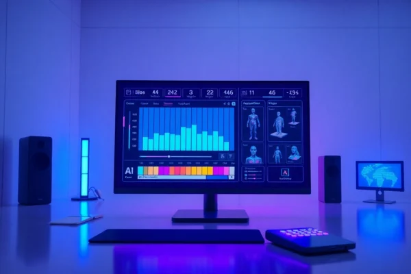 Nano Banana AI:革命性的AI人物產生器,開啟未來視覺創作新紀元 展示一個未來科技感的AI角色產生器界面,強調高端數位工作空間與先進的圖像編輯工具。