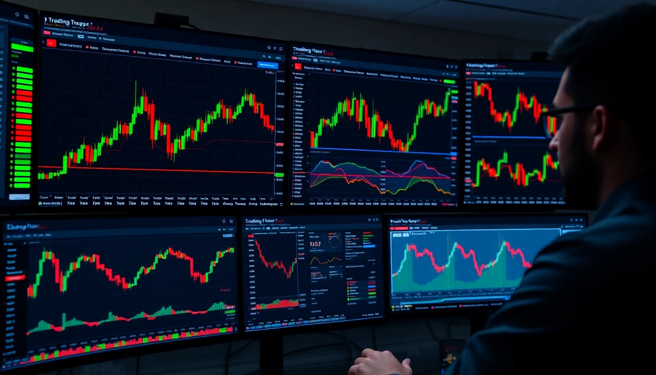 Trading view platform showcasing dynamic market charts and trading analysis tools for traders