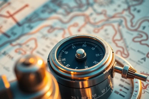 Boots Versegelung navigation with a compass and nautical charts for precise boat positioning